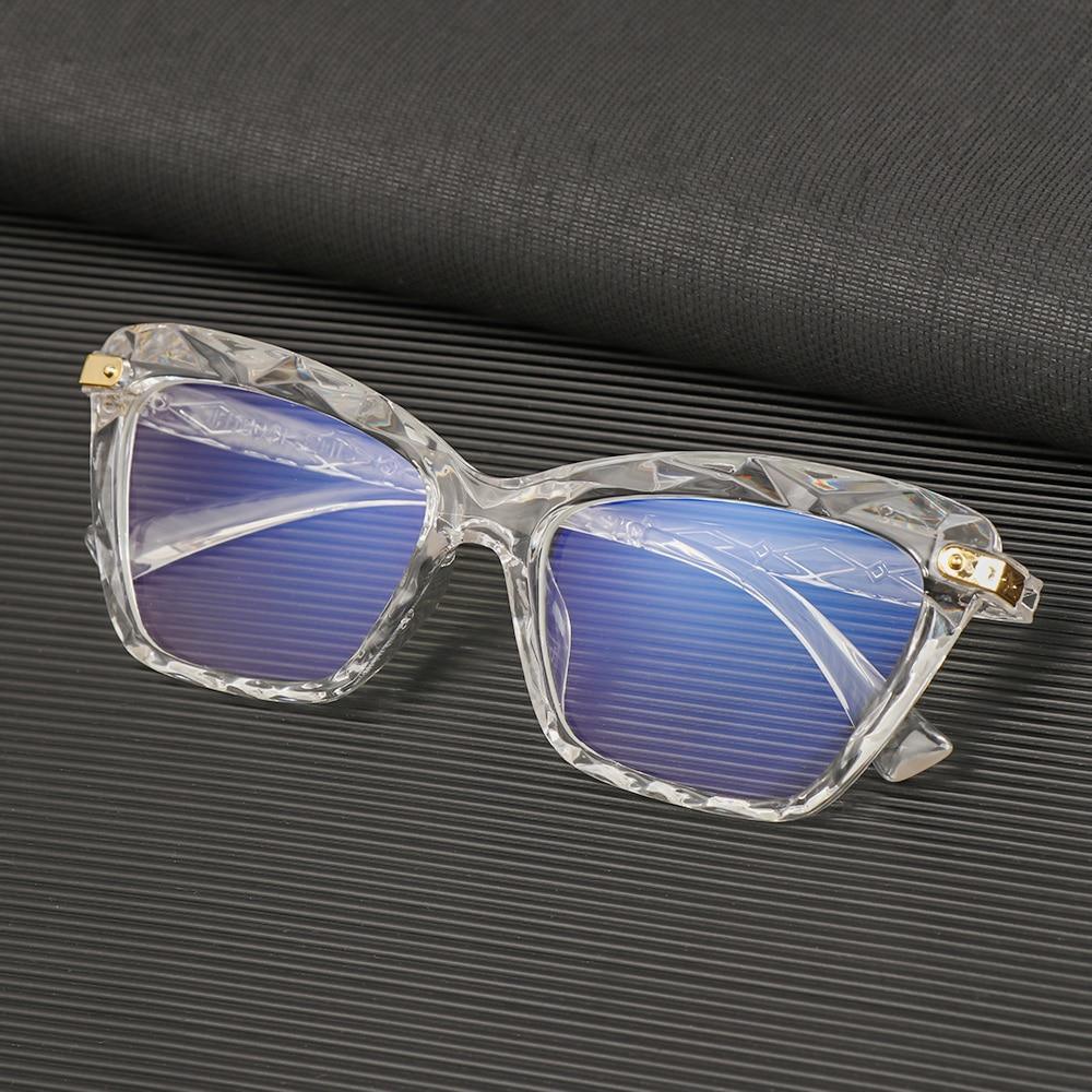 Square Women Reading Glasses Frame Crystal Multi-section  Optical Computer Glasses Square Design Reading Glasses For Women Light Blocking Computer Reader Glasses For Men And Women