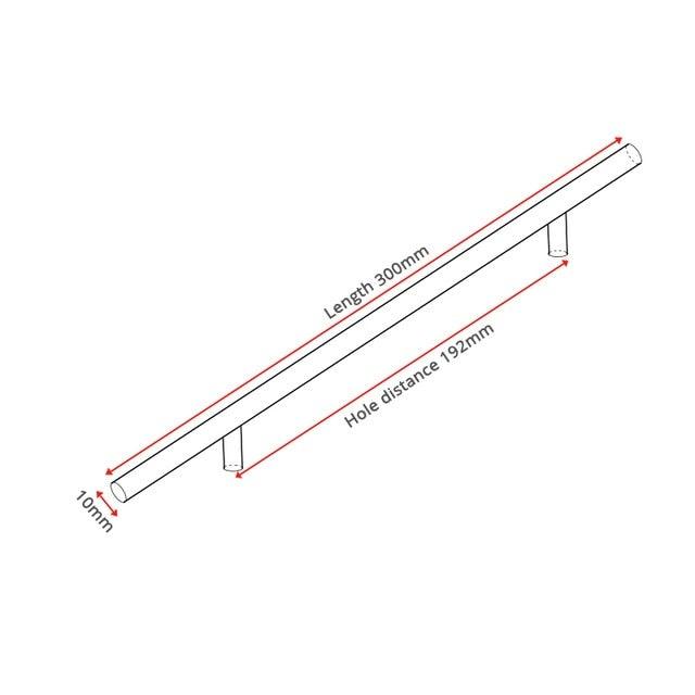 Stainless Steel Cabinet Handles Diameter 10mm Kitchen Door T Bar Straight Handle Pull Knobs Furniture Hardware European Bar Style Cabinet Pull