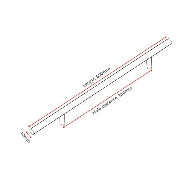 Stainless Steel Cabinet Handles Diameter 10mm Kitchen Door T Bar Straight Handle Pull Knobs Furniture Hardware European Bar Style Cabinet Pull