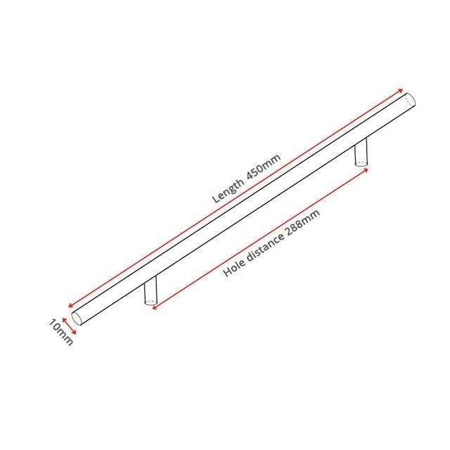 Stainless Steel Cabinet Handles Diameter 10mm Kitchen Door T Bar Straight Handle Pull Knobs Furniture Hardware European Bar Style Cabinet Pull