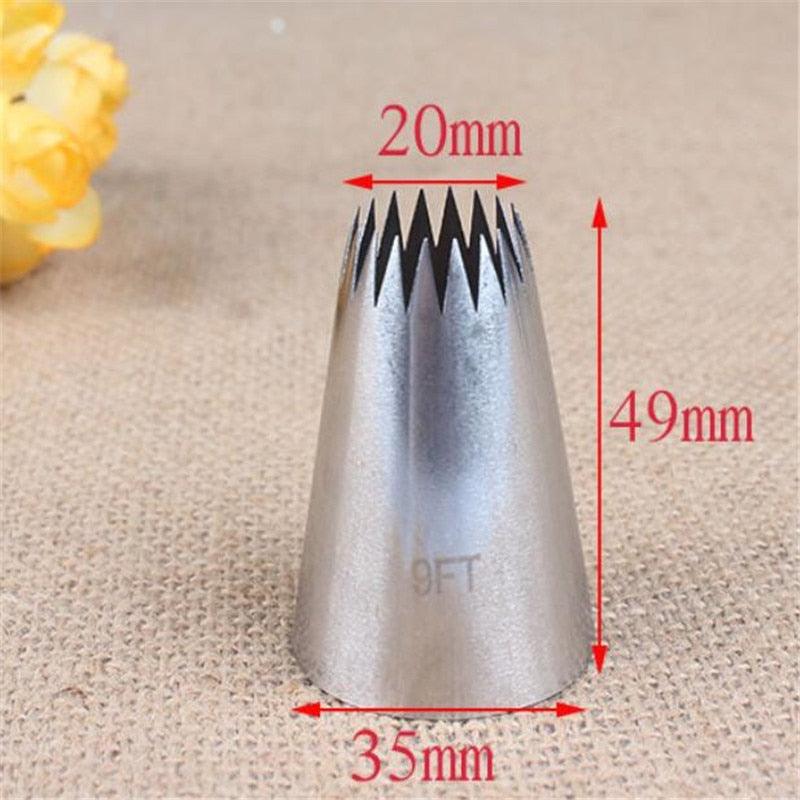 Stainless Steel Extra Large Icing Piping Nozzle Tips Cookie Cake Cream Fondant Nozzle Tubes Cake Decorating Tools Large Piping Cakes Decoration Set Nozzles Tips