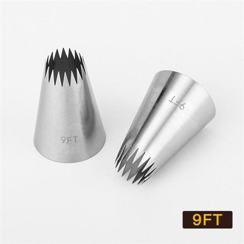 Stainless Steel Extra Large Icing Piping Nozzle Tips Cookie Cake Cream Fondant Nozzle Tubes Cake Decorating Tools Large Piping Cakes Decoration Set Nozzles Tips