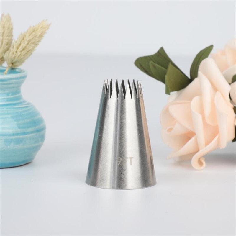 Stainless Steel Extra Large Icing Piping Nozzle Tips Cookie Cake Cream Fondant Nozzle Tubes Cake Decorating Tools Large Piping Cakes Decoration Set Nozzles Tips