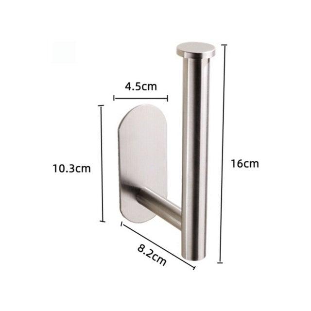 Stainless Steel Nail-free Wall Mounted Toilet Paper Holder Kitchen Tissue Paper Holder Toilet Roll Dispenser For Bathroom Toilet Paper Holder Toilet Paper roll Holder Self Adhesive+Super Glue  Stainless Steel No Drilling For Bathroom Bedroom Kitchen