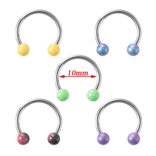 Stainless Steel Nose Hoop Ring Septum Lip Studs Cartilage Earrings Circular Tragus Ear Piercing Horseshoe Zircon Septum Piercing Nose Ring Hoop nose For Girl Men Faux Body Clip Rings Body Jewelry  Nose Septum Ring Clip On Body Piercing Jewelry