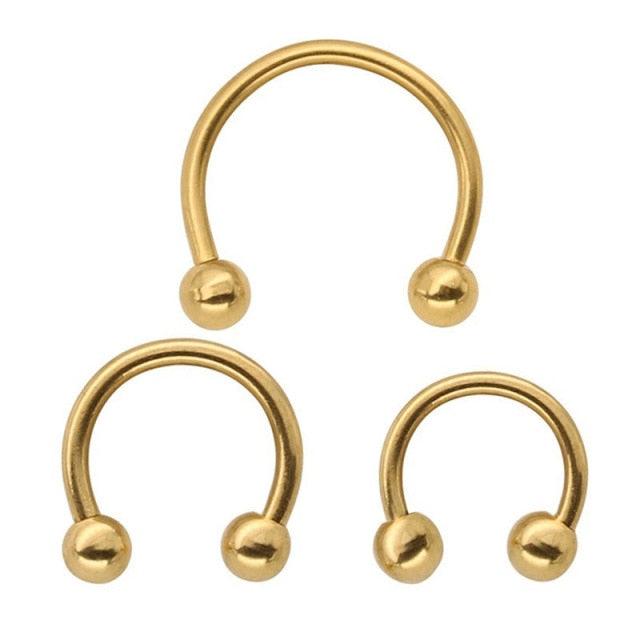 Stainless Steel Nose Hoop Ring Septum Lip Studs Cartilage Earrings Circular Tragus Ear Piercing Horseshoe Zircon Septum Piercing Nose Ring Hoop nose For Girl Men Faux Body Clip Rings Body Jewelry  Nose Septum Ring Clip On Body Piercing Jewelry