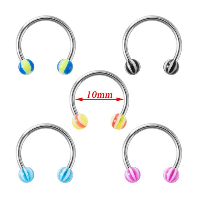 Stainless Steel Nose Hoop Ring Septum Lip Studs Cartilage Earrings Circular Tragus Ear Piercing Horseshoe Zircon Septum Piercing Nose Ring Hoop nose For Girl Men Faux Body Clip Rings Body Jewelry  Nose Septum Ring Clip On Body Piercing Jewelry