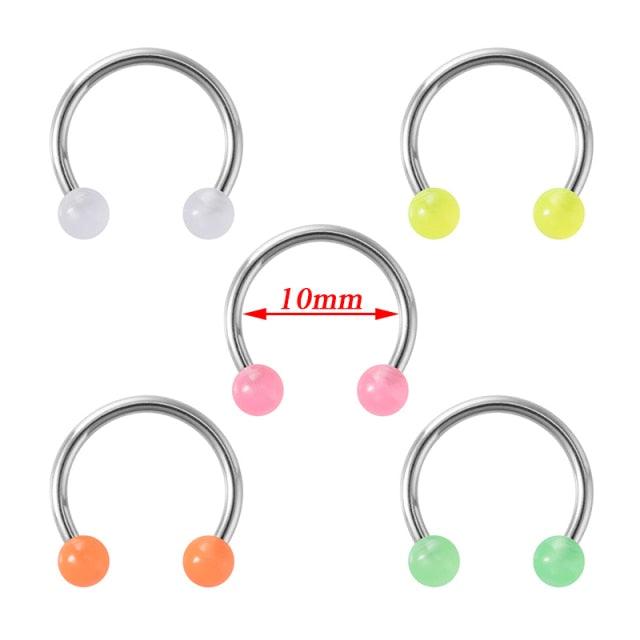 Stainless Steel Nose Hoop Ring Septum Lip Studs Cartilage Earrings Circular Tragus Ear Piercing Horseshoe Zircon Septum Piercing Nose Ring Hoop nose For Girl Men Faux Body Clip Rings Body Jewelry  Nose Septum Ring Clip On Body Piercing Jewelry