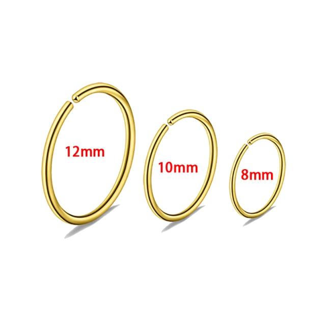 Stainless Steel Nose Hoop Ring Septum Lip Studs Cartilage Earrings Circular Tragus Ear Piercing Horseshoe Zircon Septum Piercing Nose Ring Hoop nose For Girl Men Faux Body Clip Rings Body Jewelry  Nose Septum Ring Clip On Body Piercing Jewelry