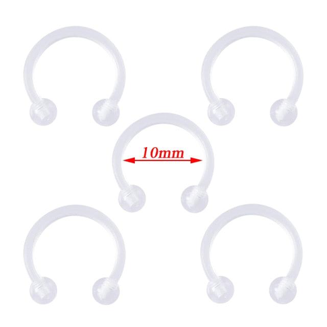 Stainless Steel Nose Hoop Ring Septum Lip Studs Cartilage Earrings Circular Tragus Ear Piercing Horseshoe Zircon Septum Piercing Nose Ring Hoop nose For Girl Men Faux Body Clip Rings Body Jewelry  Nose Septum Ring Clip On Body Piercing Jewelry