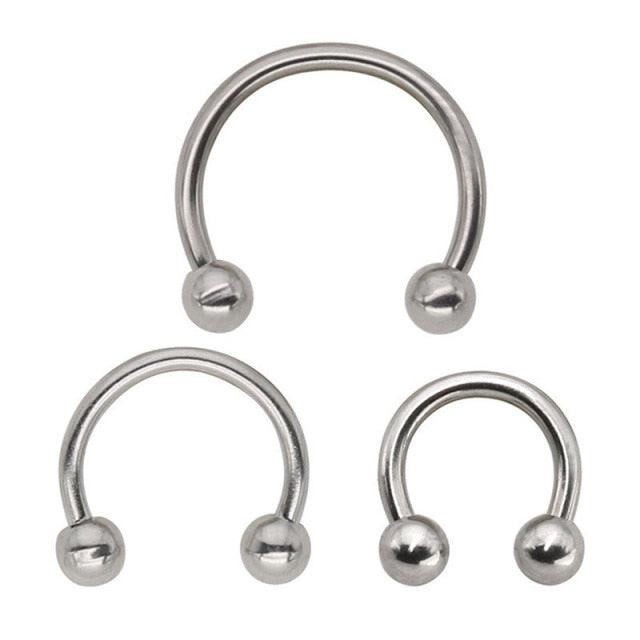 Stainless Steel Nose Hoop Ring Septum Lip Studs Cartilage Earrings Circular Tragus Ear Piercing Horseshoe Zircon Septum Piercing Nose Ring Hoop nose For Girl Men Faux Body Clip Rings Body Jewelry  Nose Septum Ring Clip On Body Piercing Jewelry