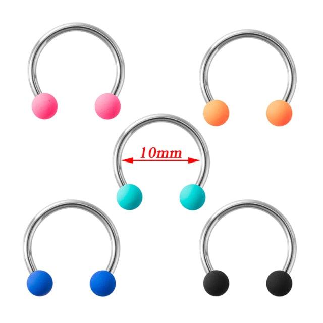 Stainless Steel Nose Hoop Ring Septum Lip Studs Cartilage Earrings Circular Tragus Ear Piercing Horseshoe Zircon Septum Piercing Nose Ring Hoop nose For Girl Men Faux Body Clip Rings Body Jewelry  Nose Septum Ring Clip On Body Piercing Jewelry