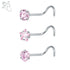 Stainless Steel Nose Stud Set Round Heart Star CZ Crystal Nose Piercings L Shape Nostril Piercing Nose Rings For Nose Piercing Stainless Steel Nose Screw Nose  Jewelry Stainless Steel Nose Rings L Shape Rings Studs Surgical Steel Nose Nostril For Women