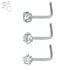 Stainless Steel Nose Stud Set Round Heart Star CZ Crystal Nose Piercings L Shape Nostril Piercing Nose Rings For Nose Piercing Stainless Steel Nose Screw Nose  Jewelry Stainless Steel Nose Rings L Shape Rings Studs Surgical Steel Nose Nostril For Women