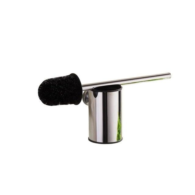 Stainless Steel Toilet Brush Holder Bathroom Cleaning Tool Holder With Toilet Brush Toilet Brush With Holder Bathroom Toilet Bowl Brush Set Non-Slip Handle Wall Mounted Floor Standing