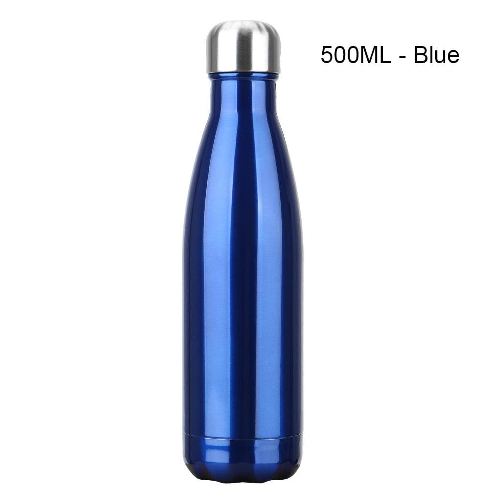 Stainless Steel Water Bottle BPA Free Thermos Water Beer Thermos 500ml for Sport Bottles Double-Wall Insulated Vacuum Flask Double-Walled Insulated Vacuum Flask Stainless Steel Drinking Bottle