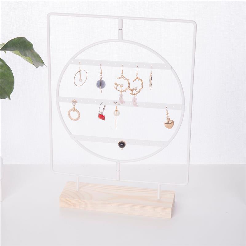 Stand Jewelry Display Organizer Earrings Pendants Bracelets Jewelry Holder With Wooden Base Earrings Storage Rack Metal Jewelry Storage Stand Necklace Rack Ornaments Display Stand Shopping Earring Stand