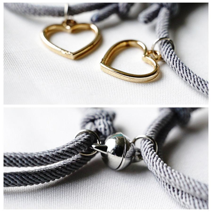 Star Moon Magnetic Couple Bracelet Set For Men Women Trendy Handmade Rope Chain Friendship Bracelet Adjustable Moon Star Charms Magnetic Bracelets Woven Thread Adjustable Bracelets Couple Lover Bestfriend Gift