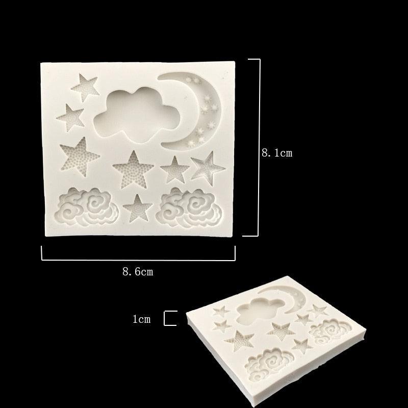 Star Moon Shape Silicone Mould Cake Mold Gummy Chocolate Mold Baking Appliance Star Moon Clouds Rainbow Shaped Silicone Fondant Molds Candy Chocolate Mold For Kitchen