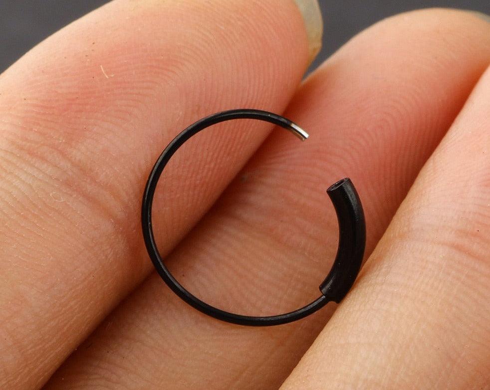 Steel Hinged Clicker Circle ring Piercing Nose Ring Hoop Lip Ear Ring Body Jewelry Piercing Clip Surgical Steel Nose Hoop Nose Ring Stud Punk Style Body Piercing Jewelry Nose Lip Cartilage Tragus Helix Stainless Steel Hinged Clicker Segment Nose Ring