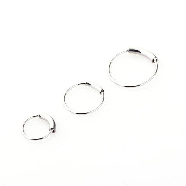 Steel Hinged Clicker Circle ring Piercing Nose Ring Hoop Lip Ear Ring Body Jewelry Piercing Clip Surgical Steel Nose Hoop Nose Ring Stud Punk Style Body Piercing Jewelry Nose Lip Cartilage Tragus Helix Stainless Steel Hinged Clicker Segment Nose Ring