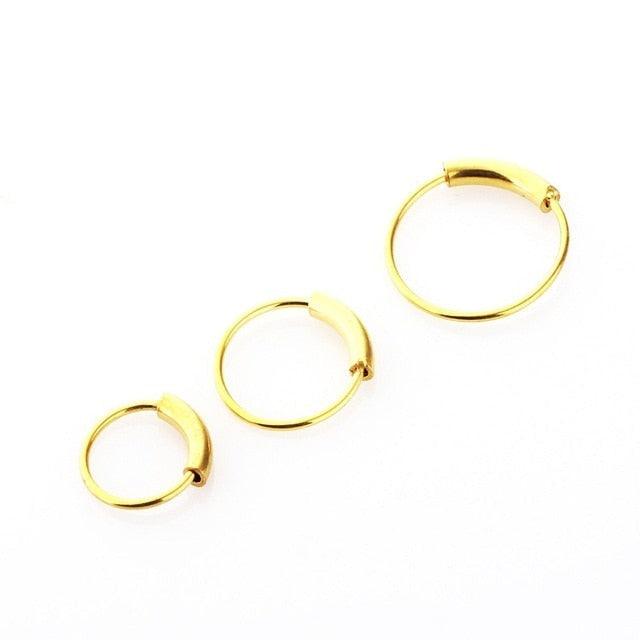 Steel Hinged Clicker Circle ring Piercing Nose Ring Hoop Lip Ear Ring Body Jewelry Piercing Clip Surgical Steel Nose Hoop Nose Ring Stud Punk Style Body Piercing Jewelry Nose Lip Cartilage Tragus Helix Stainless Steel Hinged Clicker Segment Nose Ring