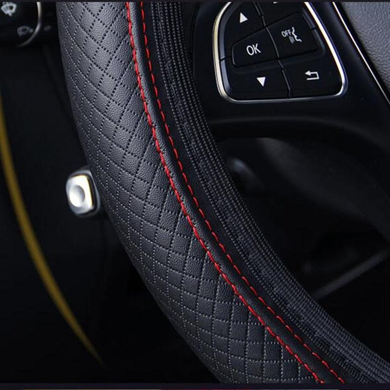 Steering Wheel Cover Braid On The Steering Wheel Cover Auto Car Steering Wheel Cover Wear-resistant Anti-slip Car Accessories Microfiber Breathable Wheel Cover Car Accessories Warm Steering Wheel Cover Winter Cool Summer Cover Interior - ALLURELATION - 553, Accessories, car, Car Accessories, Car Decor, Car Gadgets, Car Interior, Car Organizer, Car Ornaments, Car Steering Wheel, cars, cars gadgets, Steering Wheel Cover - Stevvex.com