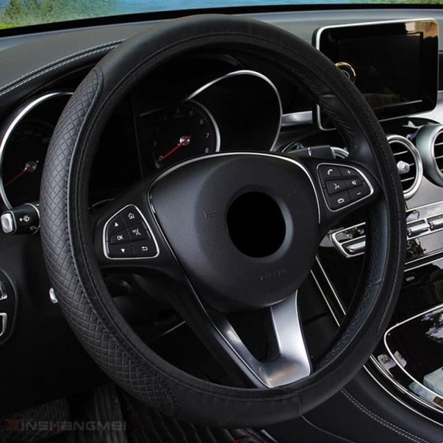 Steering Wheel Cover Braid On The Steering Wheel Cover Auto Car Steering Wheel Cover Wear-resistant Anti-slip Car Accessories Microfiber Breathable Wheel Cover Car Accessories Warm Steering Wheel Cover Winter Cool Summer Cover Interior - ALLURELATION - 553, Accessories, car, Car Accessories, Car Decor, Car Gadgets, Car Interior, Car Organizer, Car Ornaments, Car Steering Wheel, cars, cars gadgets, Steering Wheel Cover - Stevvex.com