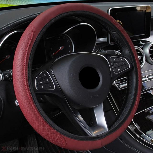 Steering Wheel Cover Braid On The Steering Wheel Cover Auto Car Steering Wheel Cover Wear-resistant Anti-slip Car Accessories Microfiber Breathable Wheel Cover Car Accessories Warm Steering Wheel Cover Winter Cool Summer Cover Interior - ALLURELATION - 553, Accessories, car, Car Accessories, Car Decor, Car Gadgets, Car Interior, Car Organizer, Car Ornaments, Car Steering Wheel, cars, cars gadgets, Steering Wheel Cover - Stevvex.com