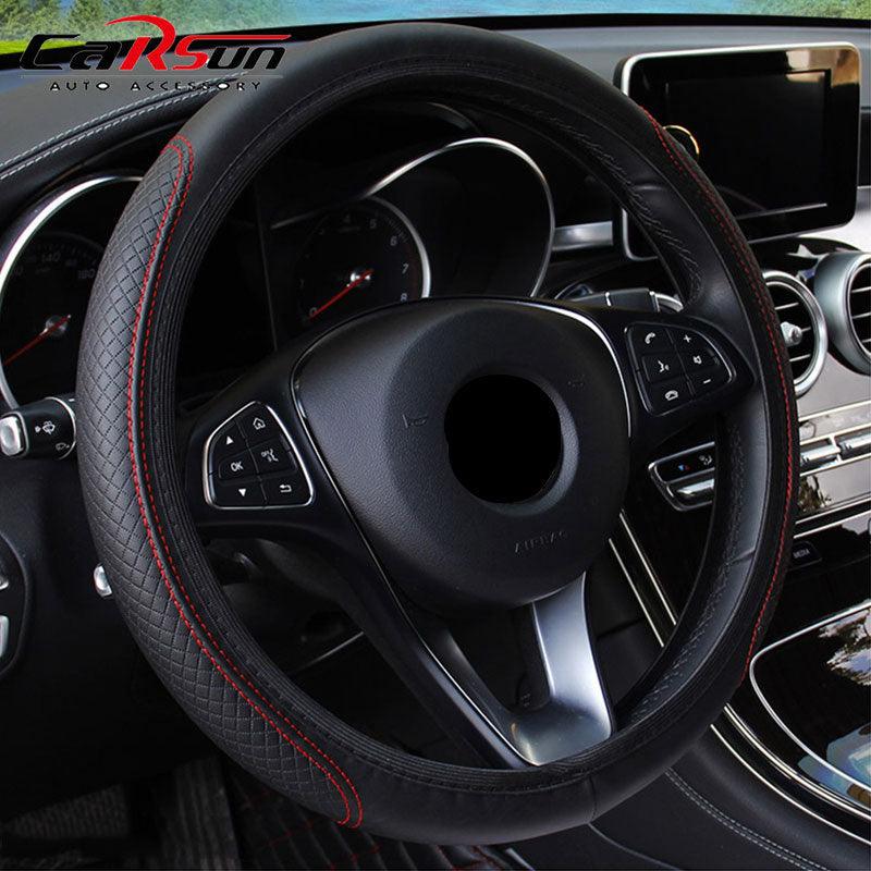 Steering Wheel Cover Braid On The Steering Wheel Cover Auto Car Steering Wheel Cover Wear-resistant Anti-slip Car Accessories Microfiber Breathable Wheel Cover Car Accessories Warm Steering Wheel Cover Winter Cool Summer Cover Interior - ALLURELATION - 553, Accessories, car, Car Accessories, Car Decor, Car Gadgets, Car Interior, Car Organizer, Car Ornaments, Car Steering Wheel, cars, cars gadgets, Steering Wheel Cover - Stevvex.com