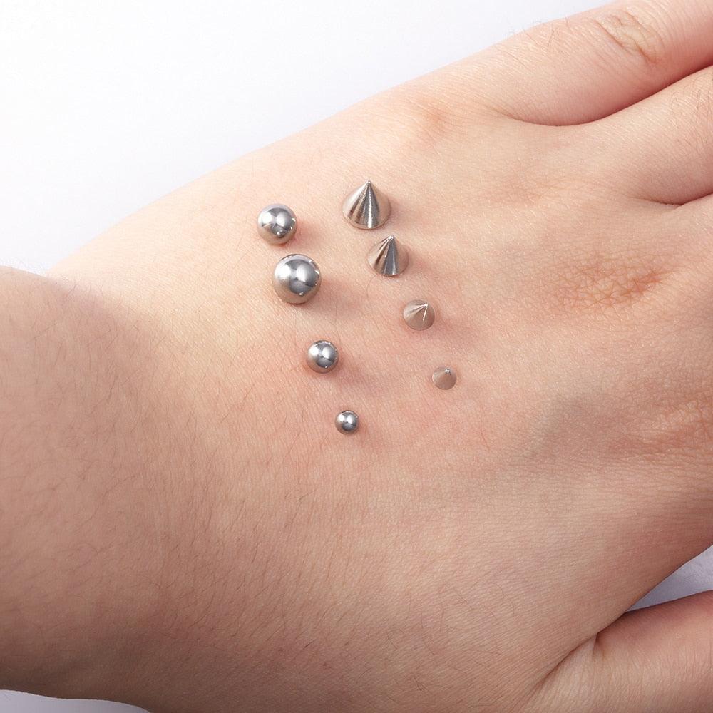 Sticker Fake Belly Eyebrow Lip Piercing Stud Non Earring Stud Set New Fake Nose Ring Piercing Jewelry Dermal Anchor Top Micro Dermal Anchor Top Crystal Top Dermal Piercings Surface Skin Piercing Body Jewelry Clip Non Piercing Earrings