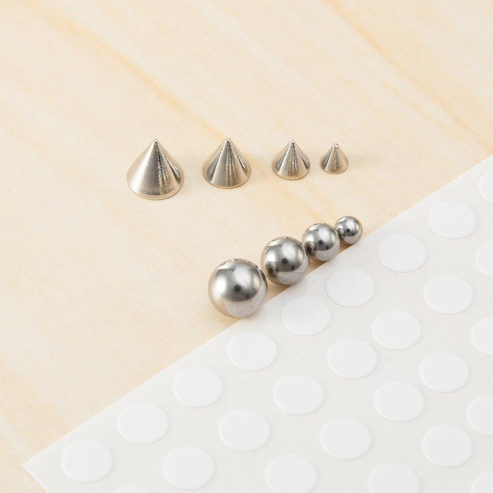 Sticker Fake Belly Eyebrow Lip Piercing Stud Non Earring Stud Set New Fake Nose Ring Piercing Jewelry Dermal Anchor Top Micro Dermal Anchor Top Crystal Top Dermal Piercings Surface Skin Piercing Body Jewelry Clip Non Piercing Earrings