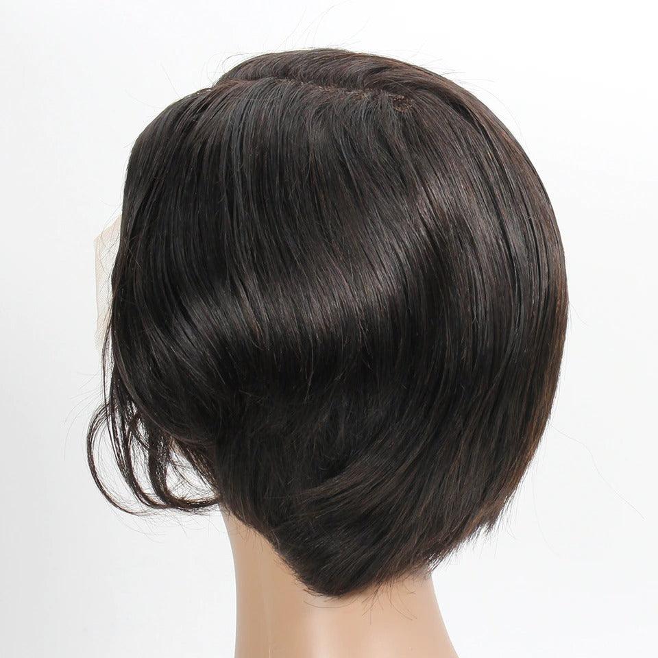 Straight Pixie Cut Wig Side Part Lace Front Human Hair Wigs Pre-plucked for Black Women Brazilian Bob Wig Transparent Lace Wigs Human Hair Wigs For Black Women Gifts for Girlfriends