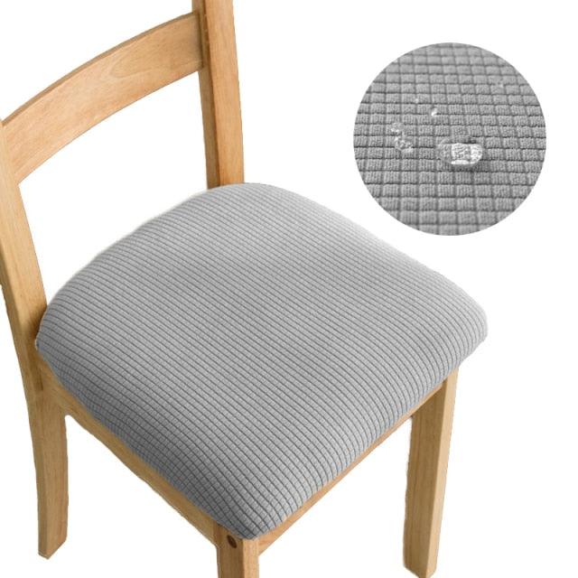 Stretchy Removable Washable Upholstered Chair Seat Slipcover Protector Waterproof Removable Dining Chair Seat Cover Jacquard Stretch Chair Seat Cushion Slipcover For Dining Room Kitchen Banquet