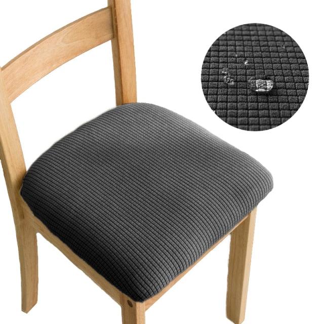 Stretchy Removable Washable Upholstered Chair Seat Slipcover Protector Waterproof Removable Dining Chair Seat Cover Jacquard Stretch Chair Seat Cushion Slipcover For Dining Room Kitchen Banquet