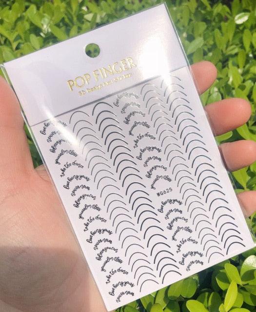 Stripe Line Nail Sticker Decal Thin Lining Line Art Self-Adhesive Peel Off Silver /Gold /White /Black Gold Stickers Accessories Strip Line Nail Decal Self-Adhesive 3D Wave Decal Decoration Metallic Curve Design Decoration for Women Girls