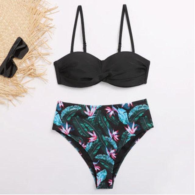 Striped Lace Ruffle Push Up Women Swimsuit Female Swimwear Bra Cup Bikini Set High Cut Bathing Suit Women Two Piece Swimsuits Push Up Bikini Sets Bathing Suits Ruffle Bikini Tops With Bottoms For Teen Girls