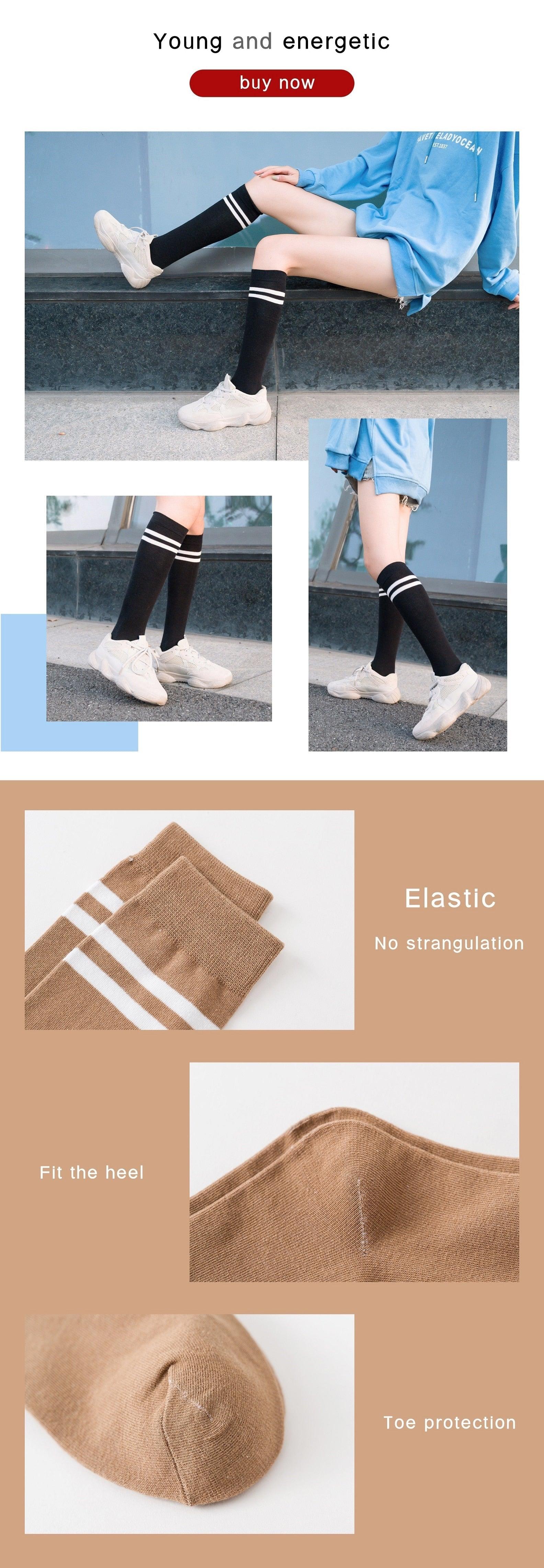 Striped Long Warm Thigh High Stockings Women's Casual Tube Thigh High Socks for School Over Knee High Socks for girls - ALLURELATION - 500, basketball socks, casual socks, cute socks, cycling socks, female socks, footbal socks, long warm socks, school socks, Socks, socks for girls, socks for women, thigh highy socks, tube high socks, warm socks, warm stockings - Stevvex.com