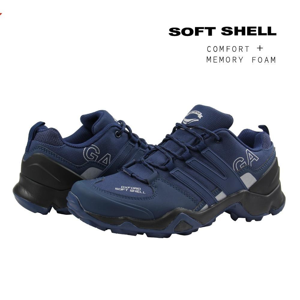 Strong Mens Shoes Soft Shell Waterproof Lightweight Lace Up Outdoors Sneakers Walking Hiking Trekking Trainers Breathable Running Outdoor Sports Mens Shoes