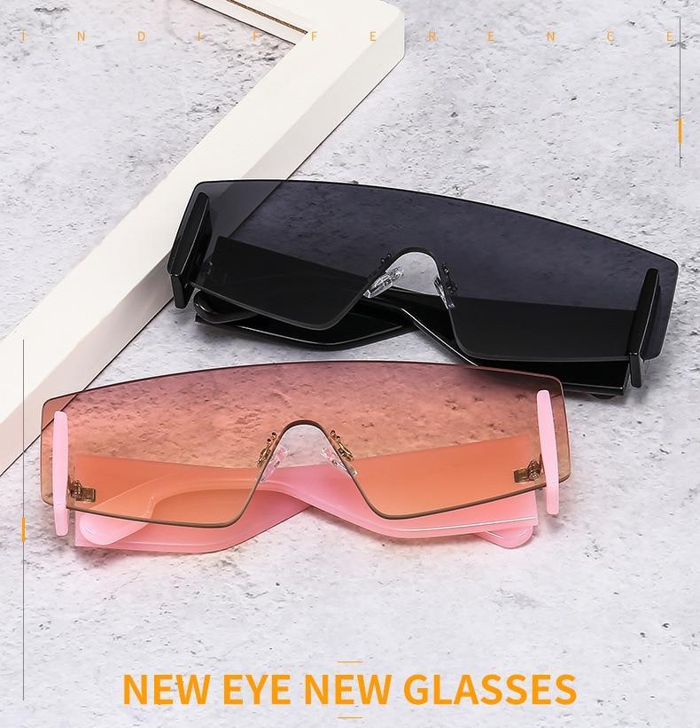 Stylish Big Rimless Classic Sunglasses In Square Shape For Women & Men New Oversize & Retro Style Sunglasses  Rectangle Shape Eyewear Shades Oversized Fashion Sunglasses For Women