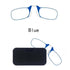 Stylish Polarized Legless Clamp Nose Reading Lightweight Glasses For Men And Women Unique Design  Portable Glasses Case Can Be Attached To The Mobile Phone Case Anti Blue Light Glasses ectangular Reading Glasses