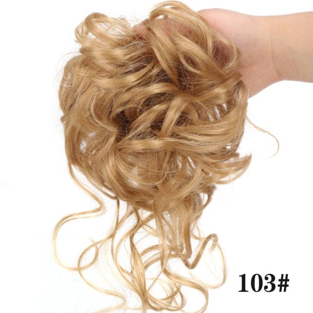 Stylish Synthetic Hair Bun Chignon Messy Curly Hair Band Elastic Scrunchy False Hair Pieces For Women Hairpins Black Brown Clip in Hair Extension For Volumized Hair Buns For Girls