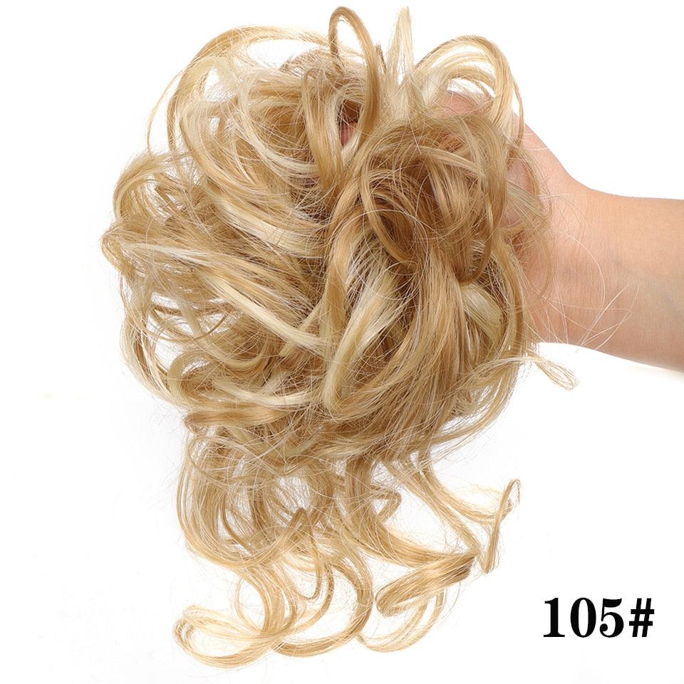 Stylish Synthetic Hair Bun Chignon Messy Curly Hair Band Elastic Scrunchy False Hair Pieces For Women Hairpins Black Brown Clip in Hair Extension For Volumized Hair Buns For Girls