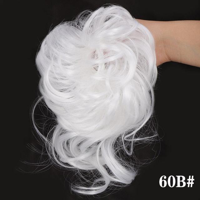 Stylish Synthetic Hair Bun Chignon Messy Curly Hair Band Elastic Scrunchy False Hair Pieces For Women Hairpins Black Brown Clip in Hair Extension For Volumized Hair Buns For Girls