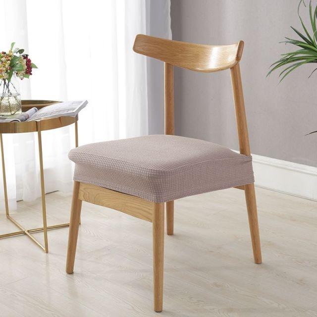 Stylish Waterproof Stretch Chair Seat Cover Elastic Seat Covers For Dining Room Chairs Home Simple Seat Covers For Chairs Soft Removable Dining Chair Slipcovers Stretch Solid Chair Covers Protectors for Dining Room Kitchen Chairs