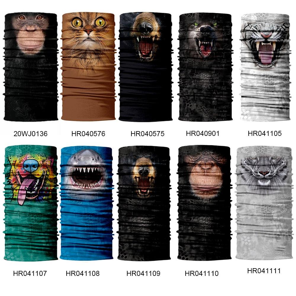 Summer Animal Bandana Neck Gaiter Tube Scarf Buff Party Halloween Half Mask Face Shield Sport Headband Balaclava Seamless Magic Head Scarf Breathable Bandana Turban Outdoor Hiking Quick-Dry Sweat Absorbing Scarves Multifunction Beanie Hat