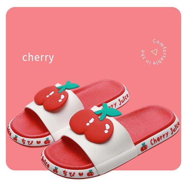 Summer Beach Slides Women Men Casual Slippers Fruits Thick Soled Sandals Girls Bathroom Shoes Girls Water Shoes Cute Lightweight Fruit Slippers Beach Pool Indoor Outdoor Flip Flops