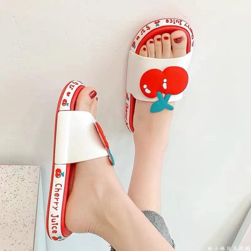 Summer Beach Slides Women Men Casual Slippers Fruits Thick Soled Sandals Girls Bathroom Shoes Girls Water Shoes Cute Lightweight Fruit Slippers Beach Pool Indoor Outdoor Flip Flops