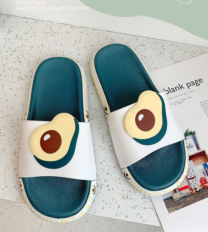 Summer Beach Slides Women Men Casual Slippers Fruits Thick Soled Sandals Girls Bathroom Shoes Girls Water Shoes Cute Lightweight Fruit Slippers Beach Pool Indoor Outdoor Flip Flops