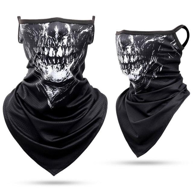 Summer Breathable Mesh Skull Hunting Cycling Bandana Sport Half Face Cover Mask Running Hiking Skiing Triangle Neck Warmer Scarf Motorcycle Protect Cycling Face Mask Anti-UV Neck Hood Half Face Breathable Dustproof Headband Triangle Sport Scarf